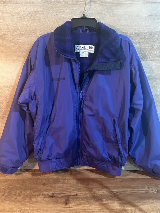 Columbia Jackets & Blazers - Vintage Columbia Fleece-Lined Nylon Bomber Jacket Purple Medium / Japan L